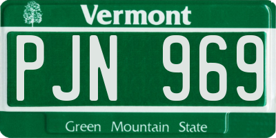 VT license plate PJN969