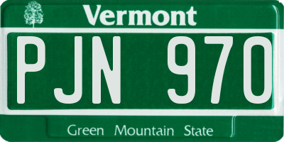 VT license plate PJN970