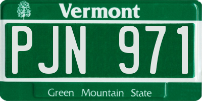 VT license plate PJN971