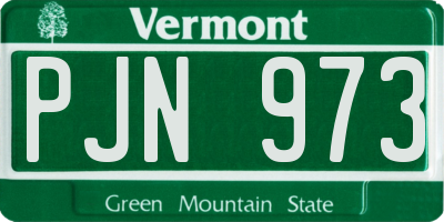 VT license plate PJN973