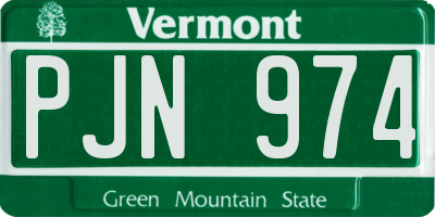 VT license plate PJN974