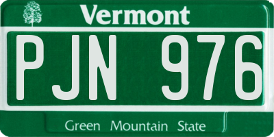 VT license plate PJN976