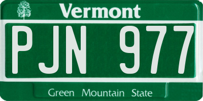 VT license plate PJN977