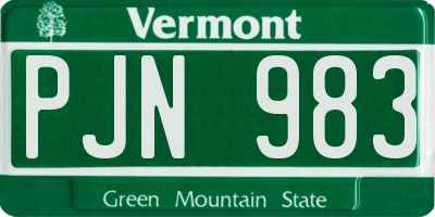 VT license plate PJN983