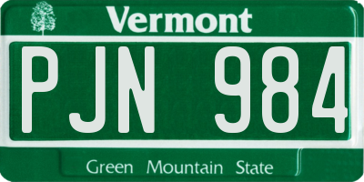VT license plate PJN984