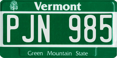 VT license plate PJN985