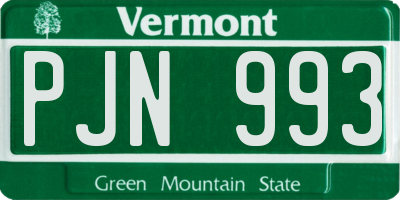 VT license plate PJN993