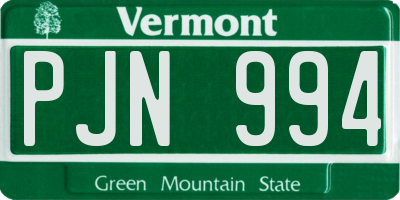 VT license plate PJN994