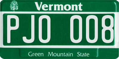 VT license plate PJO008