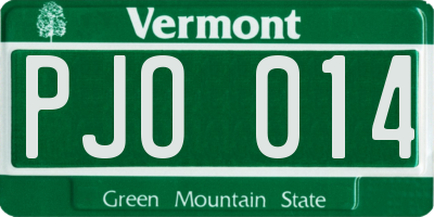 VT license plate PJO014