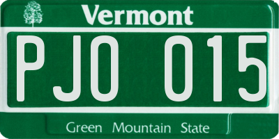 VT license plate PJO015