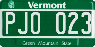VT license plate PJO023