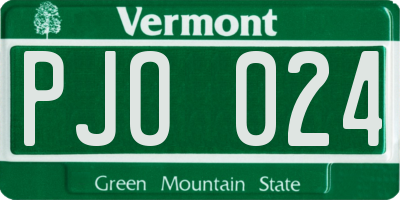 VT license plate PJO024