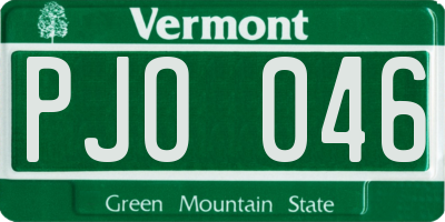 VT license plate PJO046