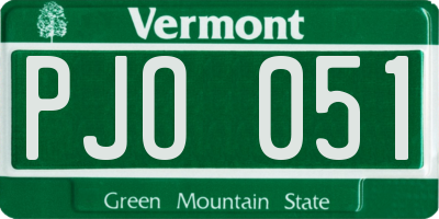 VT license plate PJO051
