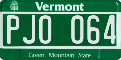 VT license plate PJO064