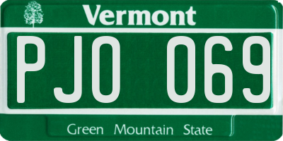 VT license plate PJO069