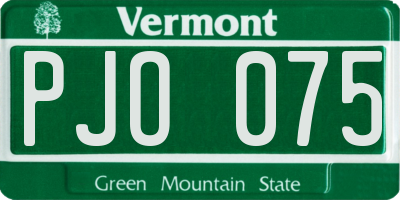 VT license plate PJO075