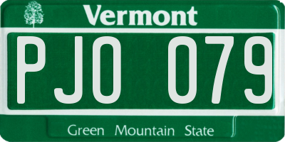 VT license plate PJO079