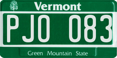 VT license plate PJO083