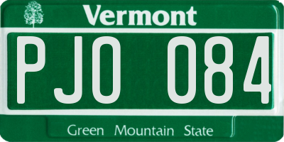 VT license plate PJO084