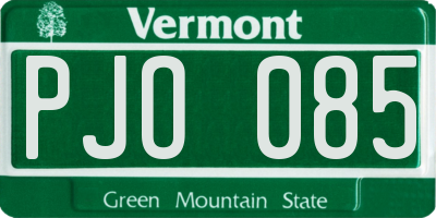 VT license plate PJO085