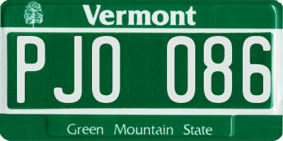 VT license plate PJO086