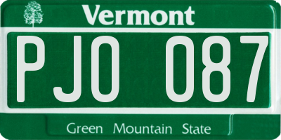 VT license plate PJO087