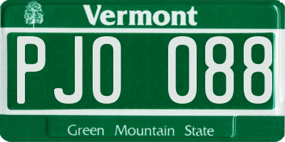 VT license plate PJO088