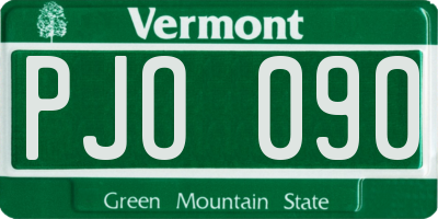 VT license plate PJO090