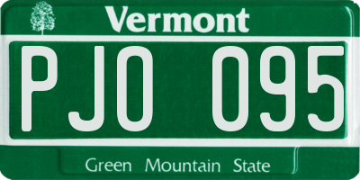 VT license plate PJO095