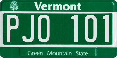 VT license plate PJO101