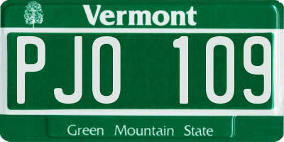 VT license plate PJO109