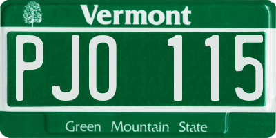 VT license plate PJO115