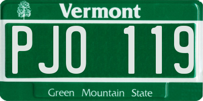VT license plate PJO119
