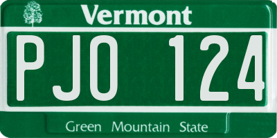 VT license plate PJO124