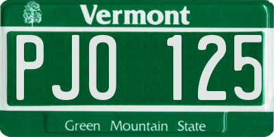VT license plate PJO125
