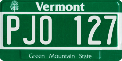 VT license plate PJO127