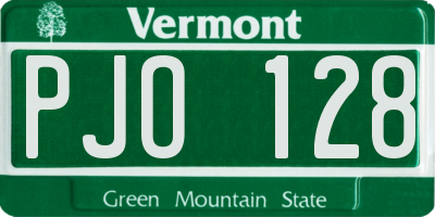 VT license plate PJO128