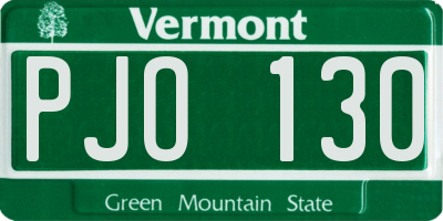 VT license plate PJO130
