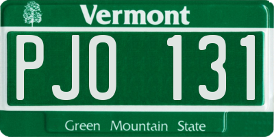 VT license plate PJO131