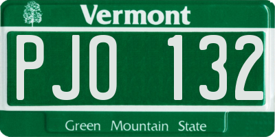 VT license plate PJO132
