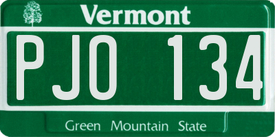VT license plate PJO134