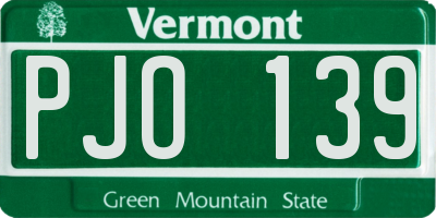 VT license plate PJO139
