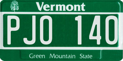 VT license plate PJO140