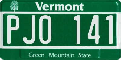 VT license plate PJO141