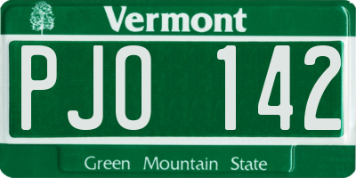 VT license plate PJO142