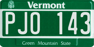 VT license plate PJO143