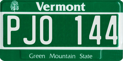 VT license plate PJO144