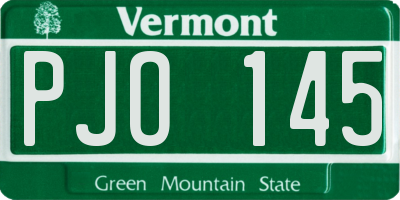 VT license plate PJO145